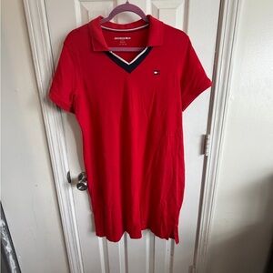 Tommy Hilfiger V-Neck Red Mini Dress